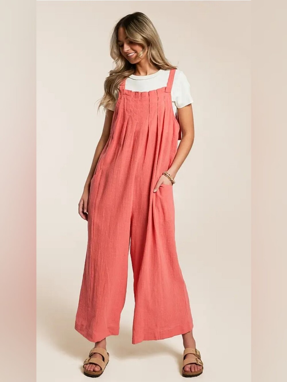 BUCKLE Women’s Olive Or Coral Tie-Strap Jumpsuit - Picture 7 of 7